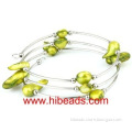 Freshwater peak green tail pearl bracelet FPB0049